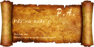 Póra Azár névjegykártya