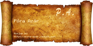 Póra Azár névjegykártya